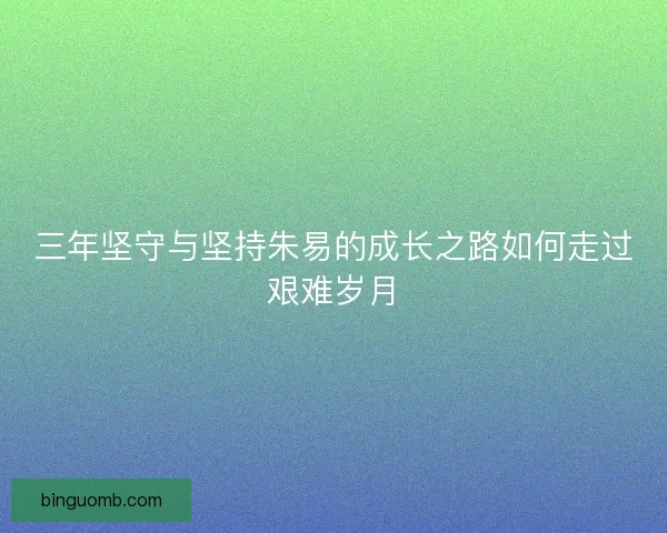 三年坚守与坚持朱易的成长之路如何走过艰难岁月