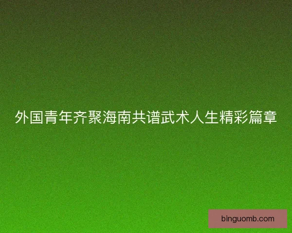 外国青年齐聚海南共谱武术人生精彩篇章